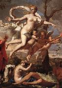 POUSSIN, Nicolas Venus Presenting Arms to Aeneas (detail) af oil painting reproduction